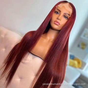 99J 27 30 Colored Raw Brazilian Virgin Cuticle Aligned Human Hair Hd Full Lace Frontal Wig Yeswigs Lace Front Wig Human Hair